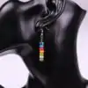 7 Chakras Earrings hanging from the ear | OkO-OkO