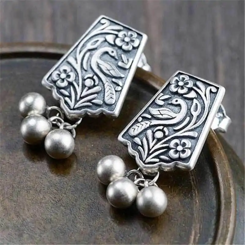Bijou Spirituel <br> Boucles d'oreilles argent femme. | OkO-OKO™ Boucles d'oreilles tibetaine en argent 925 | OkO-OkO
