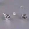 Bijou Spirituel <br> Boucles d'oreilles mantra OM en argent. | OkO-OKO™ Boucles d'oreilles matra OM en argent avec fermoir | OkO-OkO