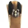 Sieraden Sjaal ketting sieraden. | OkO-OKO™ Zwarte sjaal ketting met ronde juwelen | oko oko