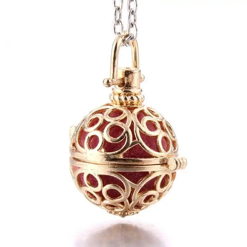 Bijou Diffuseur Huiles Essentielles <br> Avec Boule diffuseuse (26 Variantes). | OkO-OKO™ Bijou Diffuseur Huile Essentielle sphère dorée rouge | oko-oko