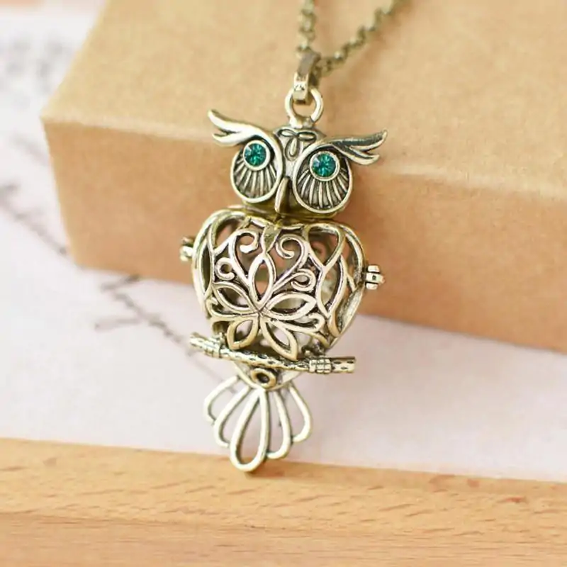 Bijou Diffuseur Huiles Essentielles <br> Boule en laiton (10 variantes). | OkO-OKO™ Pendentif diffuseur d'huiles essentielles boule en laiton chouette ou hibou | oko oko