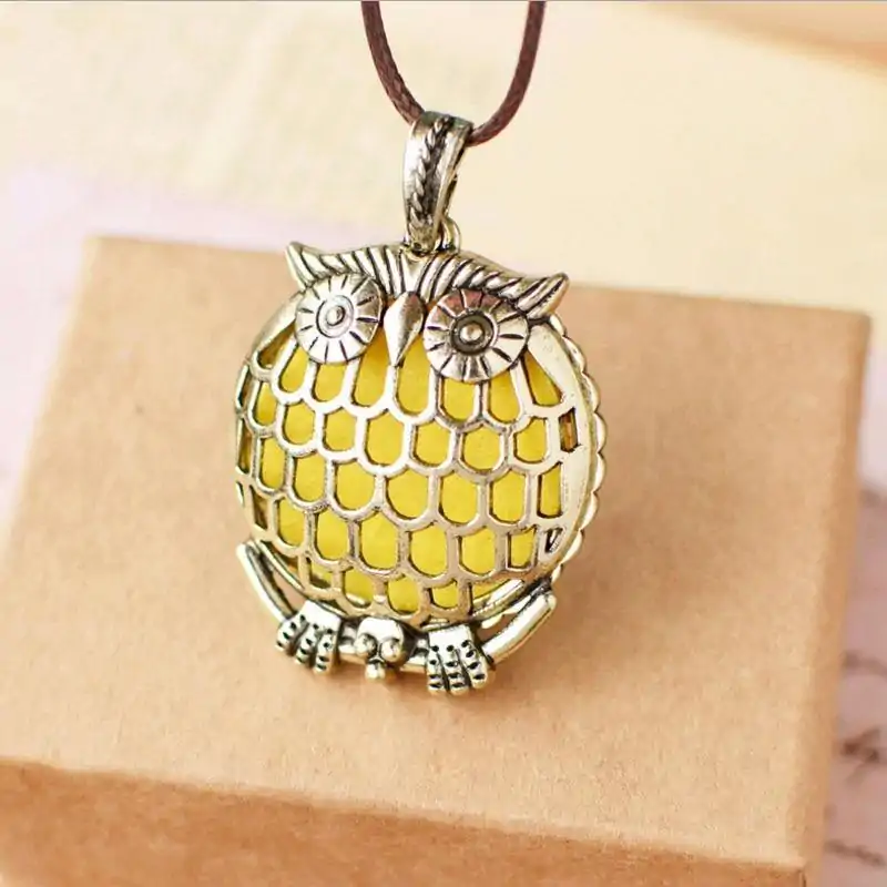 Bijou Diffuseur Huiles Essentielles <br> Boule en laiton (10 variantes). | OkO-OKO™ Pendentif diffuseur d'huiles essentielles boule en laiton Hibou ou chouette rond | oko oko
