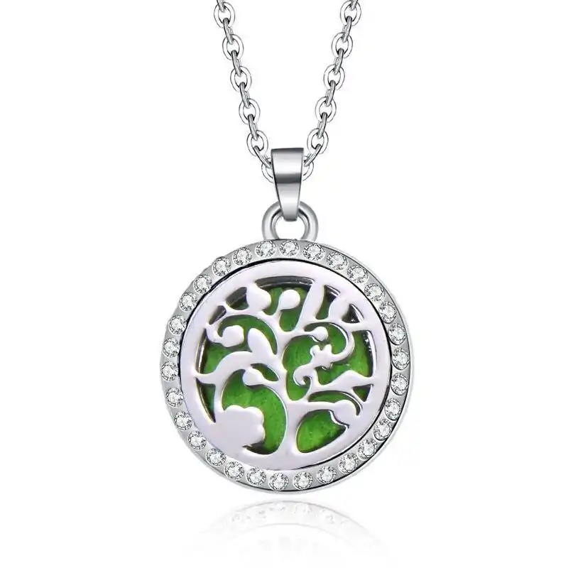 Bijou Diffuseur Huiles Essentielles <br> Pendentif. | OkO-OKO™ Pendentif diffuseur huile essentielle arbre de vie avec strass | oko oko