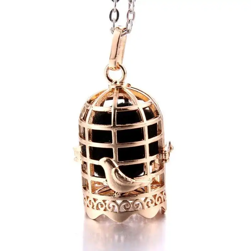 Bijou Diffuseur Huiles Essentielles <br> Avec Boule diffuseuse (26 Variantes). | OkO-OKO™ Bijou Diffuseur Huile Essentielle Cage à oiseau dorée | oko-oko