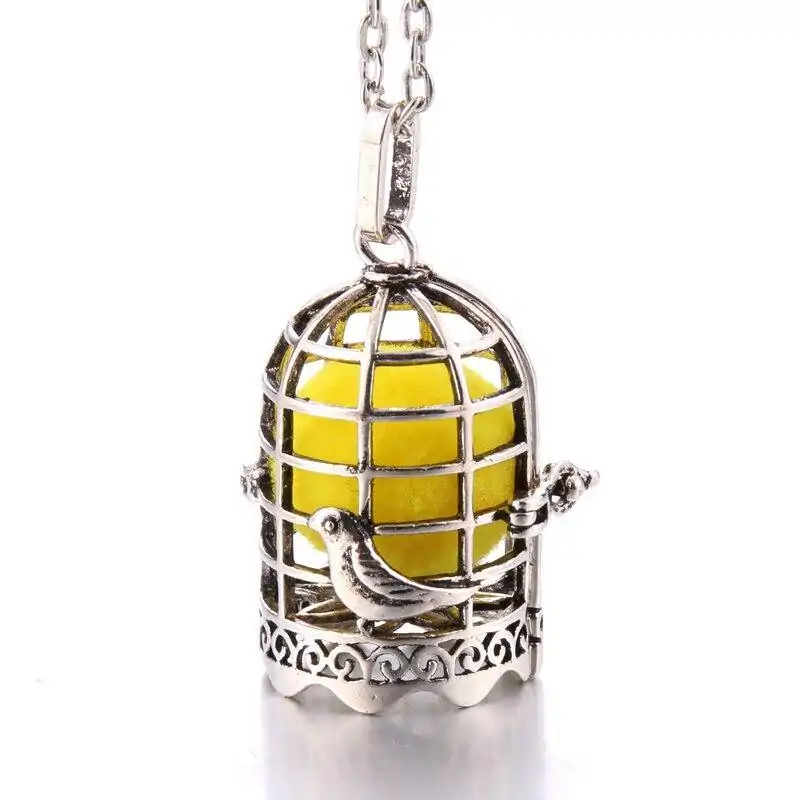 Bijou Diffuseur Huiles Essentielles <br> Avec Boule diffuseuse (26 Variantes). | OkO-OKO™ Bijou Diffuseur Huile Essentielle Cage à oiseau argent | oko-oko