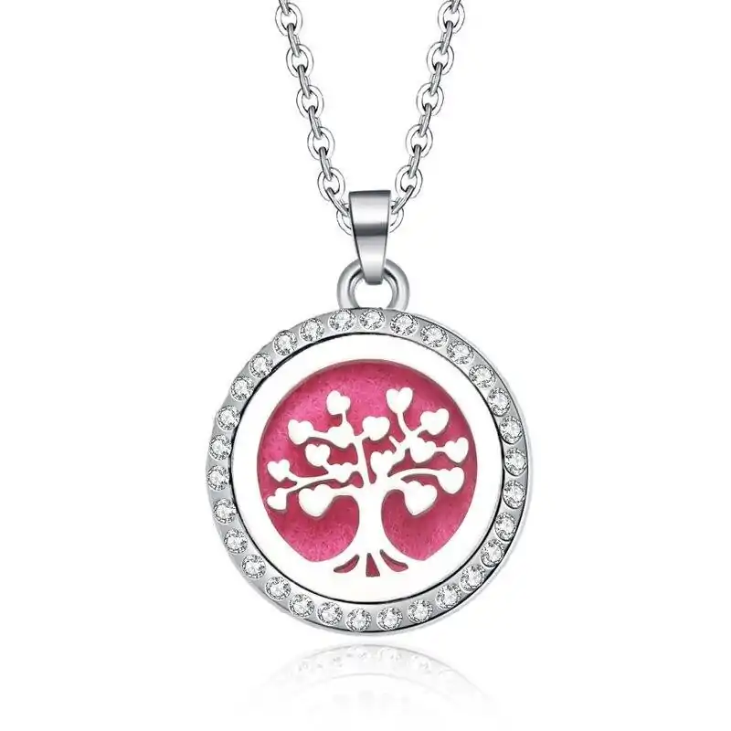 Bijou Diffuseur Huiles Essentielles <br> Pendentif. | OkO-OKO™ Pendentif diffuseur huile essentielle arbre de vie rose | oko oko