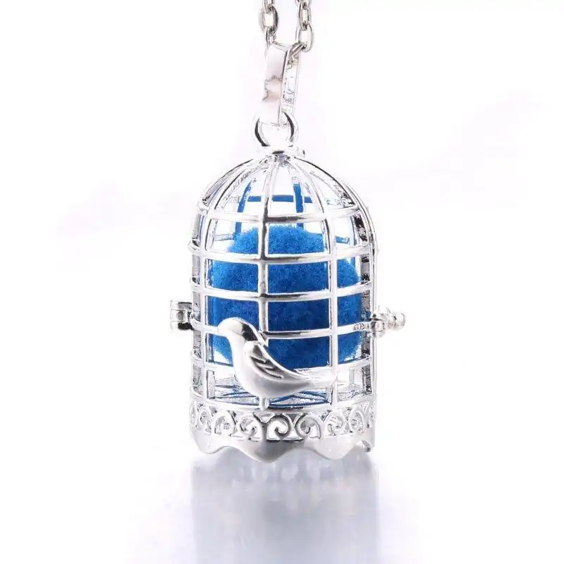Bijou Diffuseur Huiles Essentielles <br> Avec Boule diffuseuse (26 Variantes). | OkO-OKO™ Bijou Diffuseur Huile Essentielle Cage à oiseau bleu | oko-oko