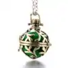 Bijou Diffuseur Huiles Essentielles <br> Avec Boule diffuseuse (26 Variantes). | OkO-OKO™ Bijou Diffuseur Huile Essentielle sphère dorée verte | oko-oko