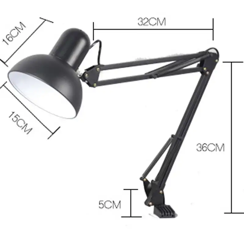 Lampe de Bureau <br> Lampe Architecte. | OkO-OKO™ Lampe Architecte noire dimention | oko oko