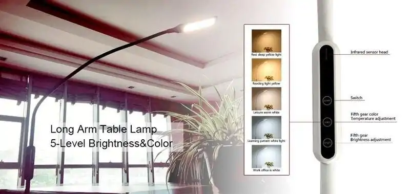 Lampe de Bureau <br>LED | OkO-OKO™ Lampe de bureau noir avec paneau de control à LED | oko oko
