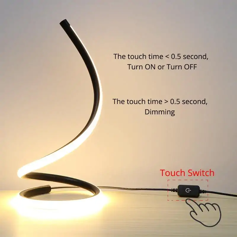 Lampe de Bureau <br>LED à intensité variable. | OkO-OKO™ Lampe LED design Zéphir - intensité réglable interrupteur | OkO-OkO
