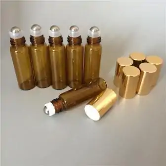 Essential oil diffuser <br>Glass bottle with metal ball. | OkO-OKO™ glass-bottle-with-metal-ball roll on with cap oko oko