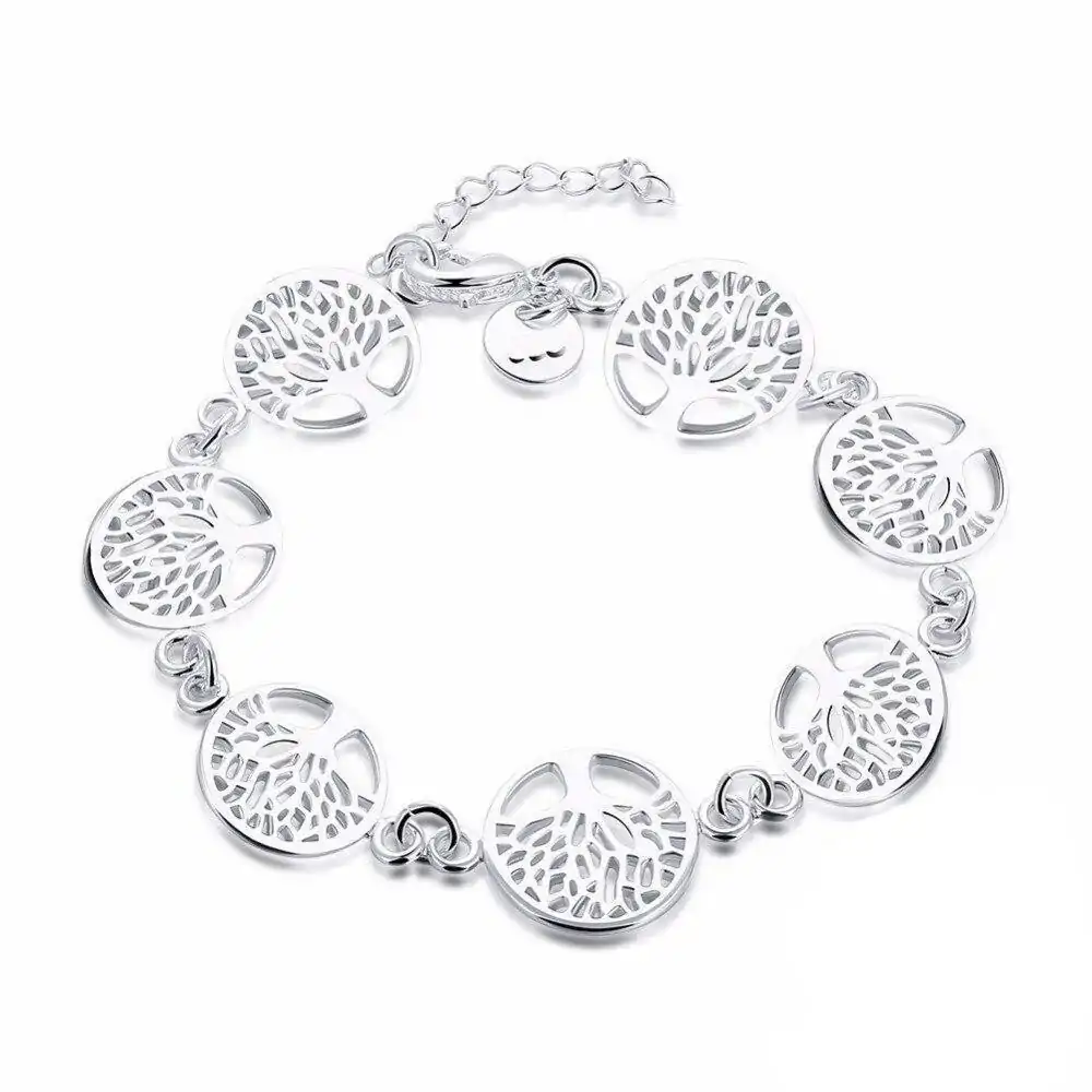 Bijou Spirituel <br> Bracelet Arbre de vie. | OkO-OKO™ Bracelet Arbre de vie en argent sur fond blanc | oko oko