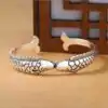 Spiritueller Schmuck Doppelter Fisch-Armband. | OkO-OKO™ Armband Fisch Silber Vintage-Finish | OkO-OkO