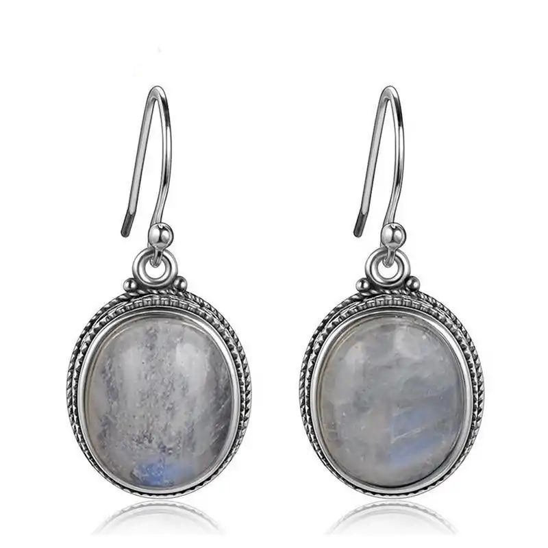 Bijou Lithothérapie <br> Boucles d'Oreilles pierre de lune. | OkO-OKO™ Boucle d'oreille pierre de lune | oko oko