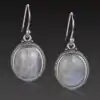 Bijou Lithothérapie <br> Boucles d'Oreilles pierre de lune. | OkO-OKO™ Boucle d'oreille pierre de lune de face | oko oko