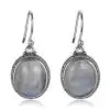 Bijou Lithothérapie <br> Boucles d'Oreilles pierre de lune. | OkO-OKO™ Boucle d'oreille pierre de lune de face su fond blanc | oko oko