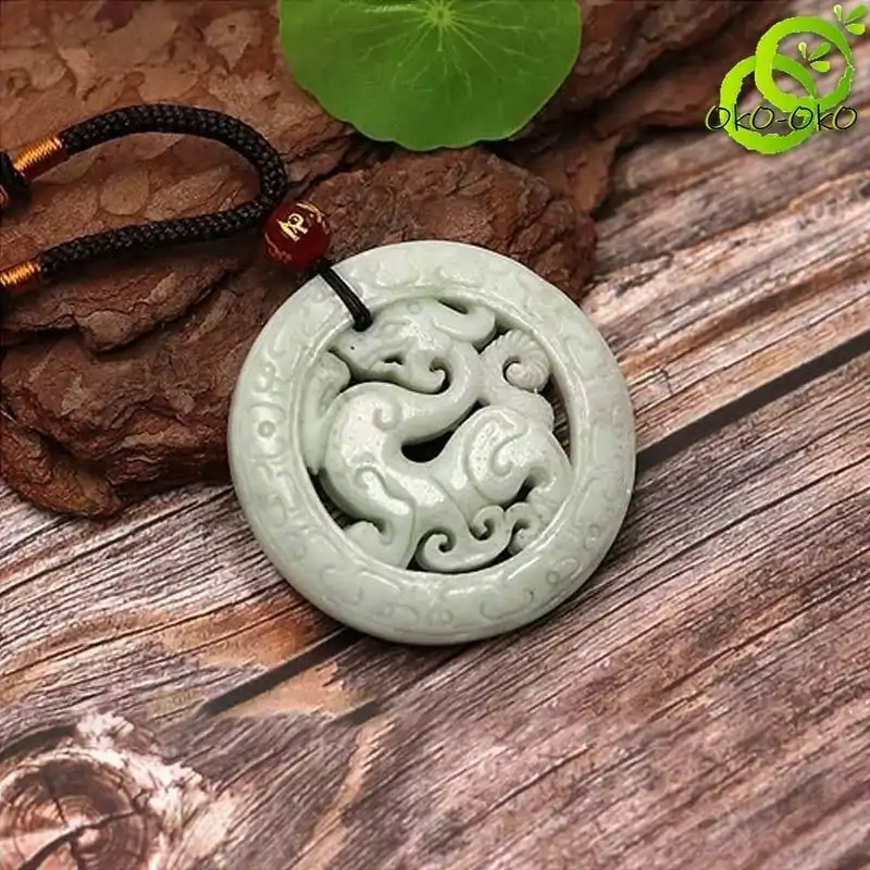 Bijou Spirituel <br> Collier Dragon (Jade). | OkO-OKO™ Collier Dragon | OkO-OkO