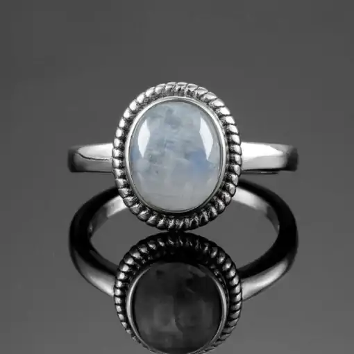 Anillo de plata auténtica con piedra de luna | OkO-OkO™