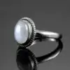 Anillo de piedra lunar de plata 925 Piedra natural y genuina | OkO-OkO™