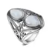 Bijou Lithothérapie <br> Bague Pierre de Lune argent. | OkO-OKO™ Bague Pierre de Lune argent sur fond bland | OkO-OkO