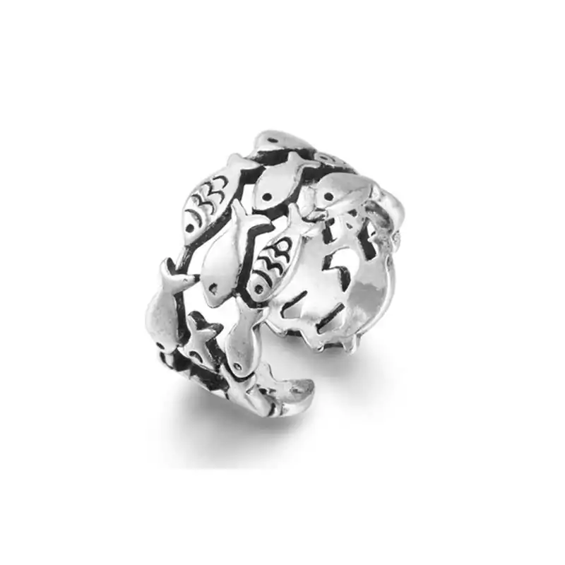 Bijou Spirituel <br> Fish ring (Silver). | OkO-OKO™ Fish ring on white background | oko oko