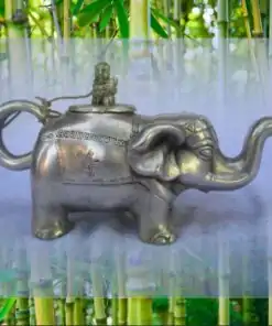 Tetera elefante tibetano en plata tribal con base | OkO-OkO