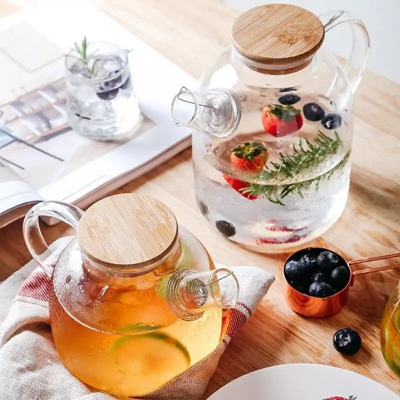 Théières en Verre <br> Pour préparer les thés glacés (1L et 1,5L). | OkO-OKO™ Théière en verre 2 variantes | oko oko