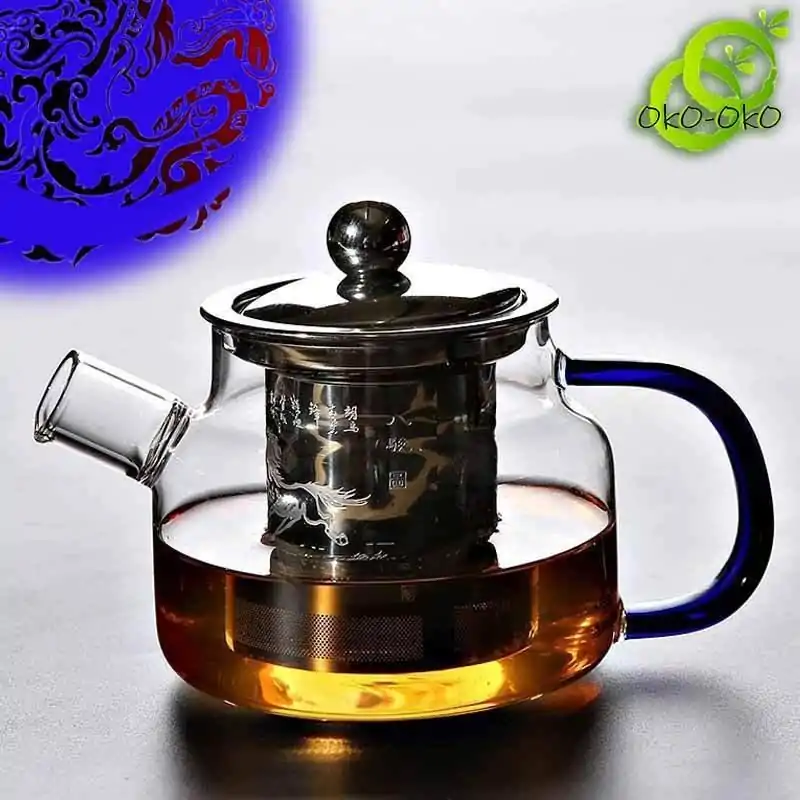Théières en Verre <br> Avec filtre et Dragon | OkO-OKO™ Théière en verre | oko oko