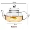 Théières en Verre <br> Transparente. | OkO-OKO™ Théière Transparente variante 1 L | OkO-OkO