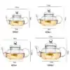 Théières en Verre <br> Transparente. | OkO-OKO™ Théière Transparente les dimentions | OkO-OkO