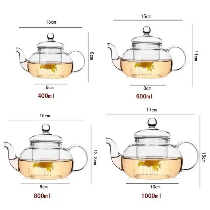 Théières en Verre <br> Transparente. | OkO-OKO™ Théière Transparente les dimentions | OkO-OkO