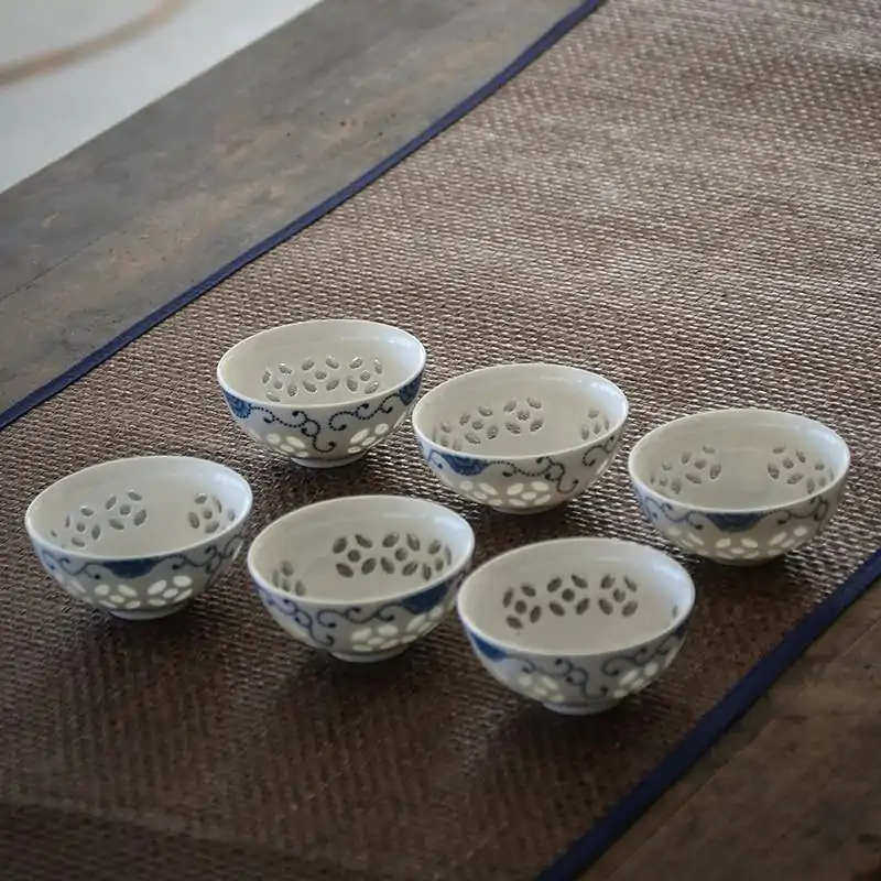Service à Thé <br>Bol en Porcelaine de Chine (5 Designs) | OkO-OKO™ Bol en Porcelaine de Chine blanc bleu | oko-oko