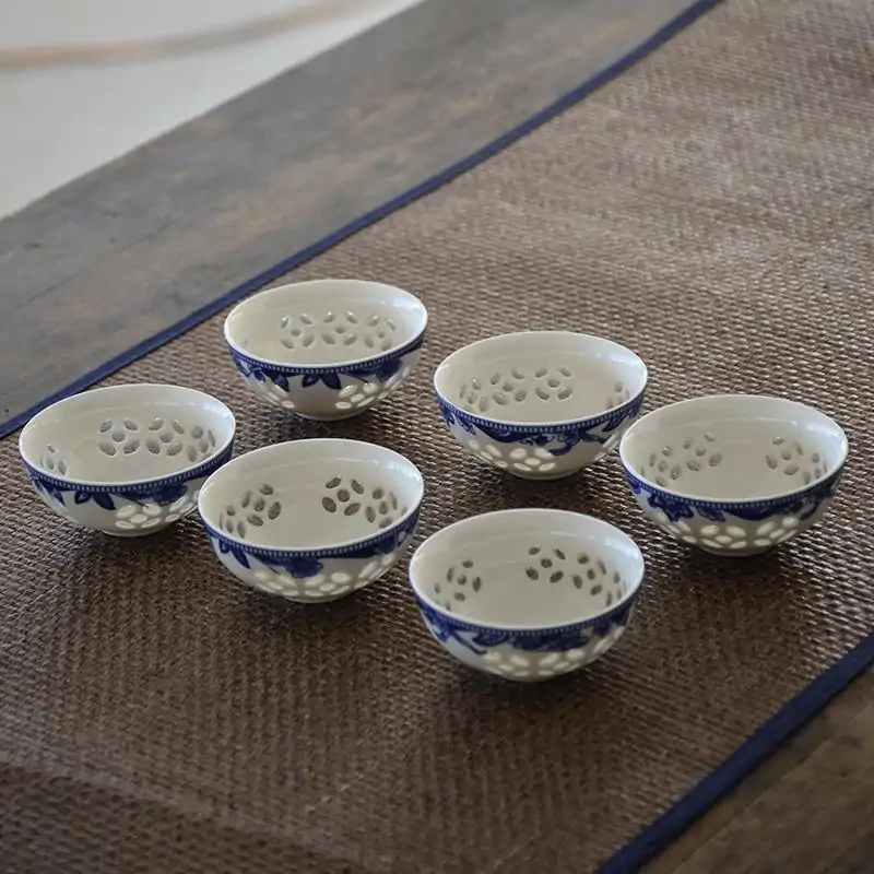Service à Thé <br>Bol en Porcelaine de Chine (5 Designs) | OkO-OKO™ Bol en Porcelaine de Chine blanche et bleu | oko-oko