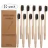 Brosse à dents Eco-Friendly Bamboo Biodegradable 10 Pcs noires  | OkO-OkO