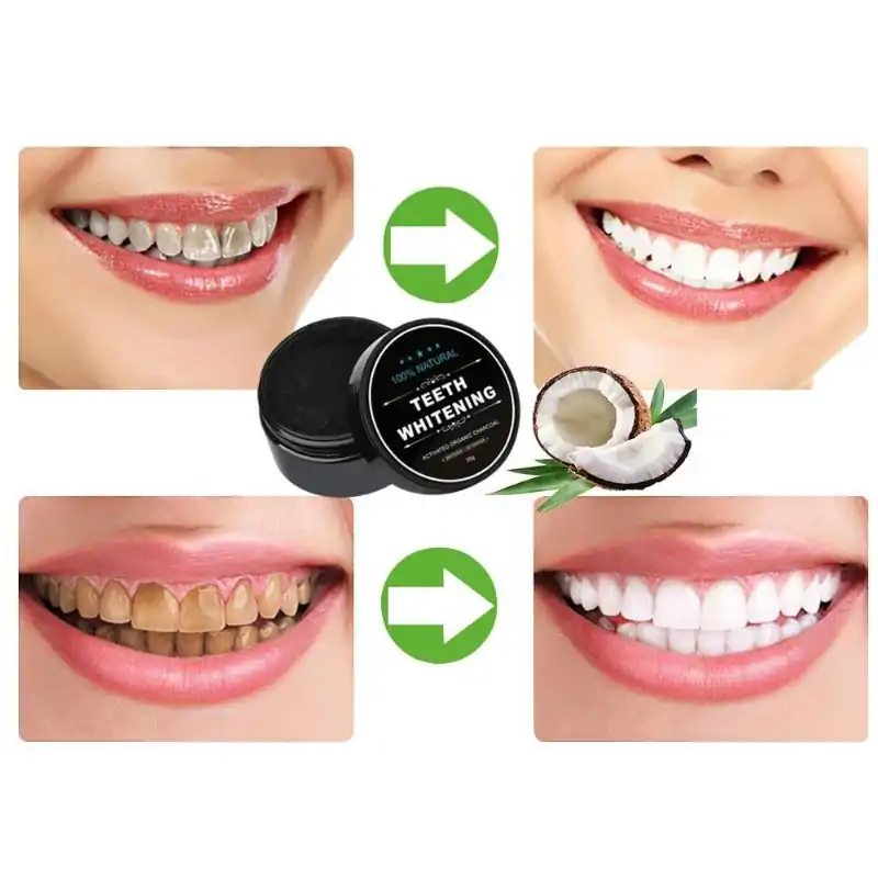 Beauté et Accessoire <br> Dentifrice Blanchissant Charbon Actif. | OkO-OKO™ Dentifrice Charbon Actif Blanchissant avant après | oko oko