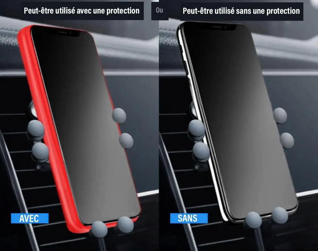 Gadgets Utiles <br> Support de téléphone de voiture automatique. | OkO-OKO™ Support de téléphone "This is SPRING" utilisable avec ou sans coque de protection | OkO-OkO