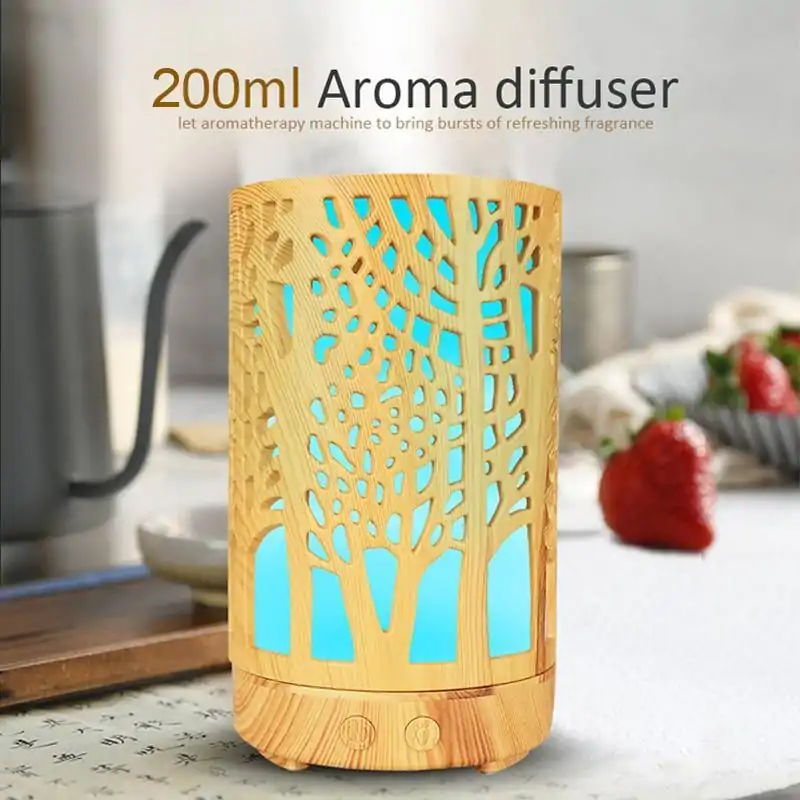 Diffuseur d'huile essentielle <br>Diffuseur d'huile essentielles. | OkO-OKO™ Diffuseur / Humidificateur ultrasonique aromatique en bois clair | OkO-OkO