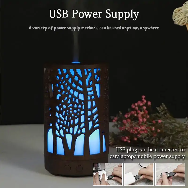 Diffuseur d'huile essentielle <br>Diffuseur d'huile essentielles. | OkO-OKO™ Diffuseur / Humidificateur ultrasonique aromatique en bois foncé | OkO-OkO