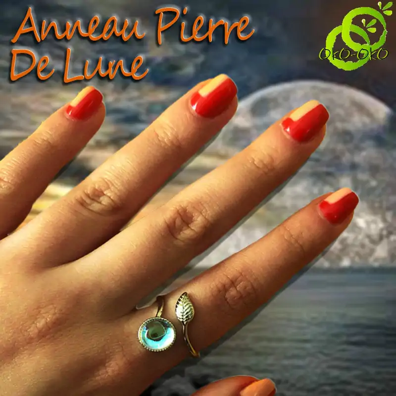 Bijou Lithothérapie <br> Anneau Pierre de Lune | OkO-OKO™ Anneau Pierre de Lune | OkO-OkO™
