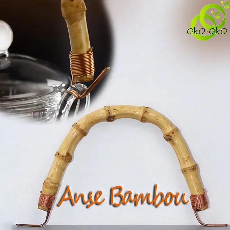 Accessoire thé <br> Anse pour théière en Bambou Cintré | OkO-OKO™ Anse Pour Théière en Bambo avec attaches en laiton | OkO-OkO™