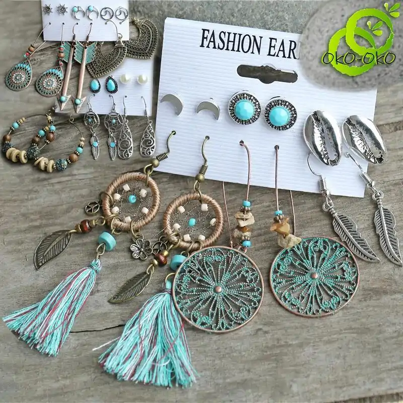 Ethnic and Boho Jewelry Boho Earrings. | OkO-OKO™ Boho earring 3 complete set | oko