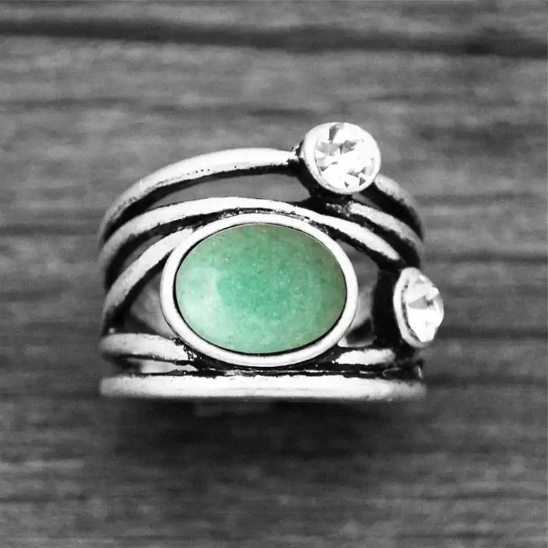 Bijou Lithothérapie <br> Bague Pierre Naturelle. | OkO-OKO™ Bague Pierre Naturelle semi précieuse Jade Vert 2 | oko-oko