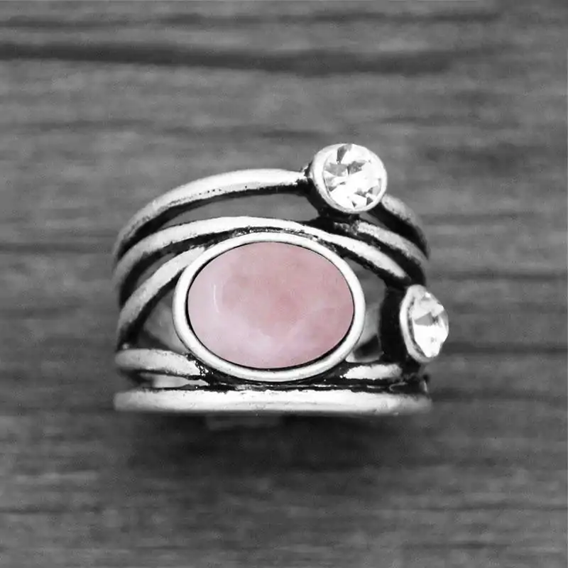 Bijou Lithothérapie <br> Bague Pierre Naturelle. | OkO-OKO™ Bague Pierre Naturelle semi précieuse Quartz Rose 2 | oko-oko