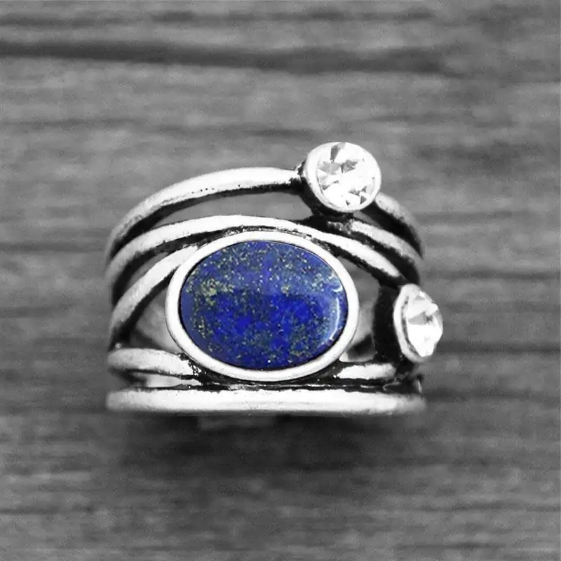 Bijou Lithothérapie <br> Bague Pierre Naturelle. | OkO-OKO™ Bague Pierre Naturelle semi précieuse Lapis Lazuli 2 | oko-oko