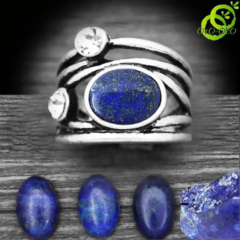 Bijou Lithothérapie <br> Bague Pierre Naturelle. | OkO-OKO™ Bague Pierre Naturelle semi précieuse Lapis Lazuli | oko-oko