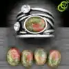 Bijou Lithothérapie <br> Bague Pierre Naturelle. | OkO-OKO™ Bague Pierre Naturelle semi précieuse Pierre d'Unakite | oko-oko