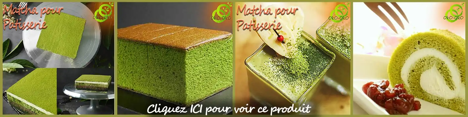 Pasteles y postres de matcha. | OkO-OKO™ Bandera de té para hornear y cocinar |oko-oko