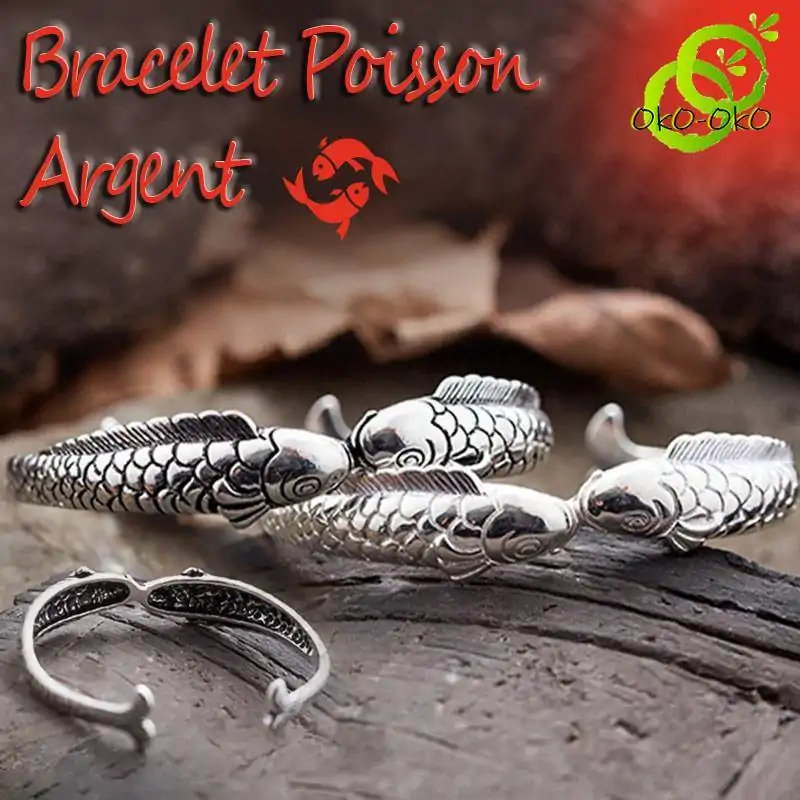 Spiritueller Schmuck Doppelter Fisch-Armband. | OkO-OKO™ Günstiges Silber Fisch-Armband kaufen | OkO-OkO